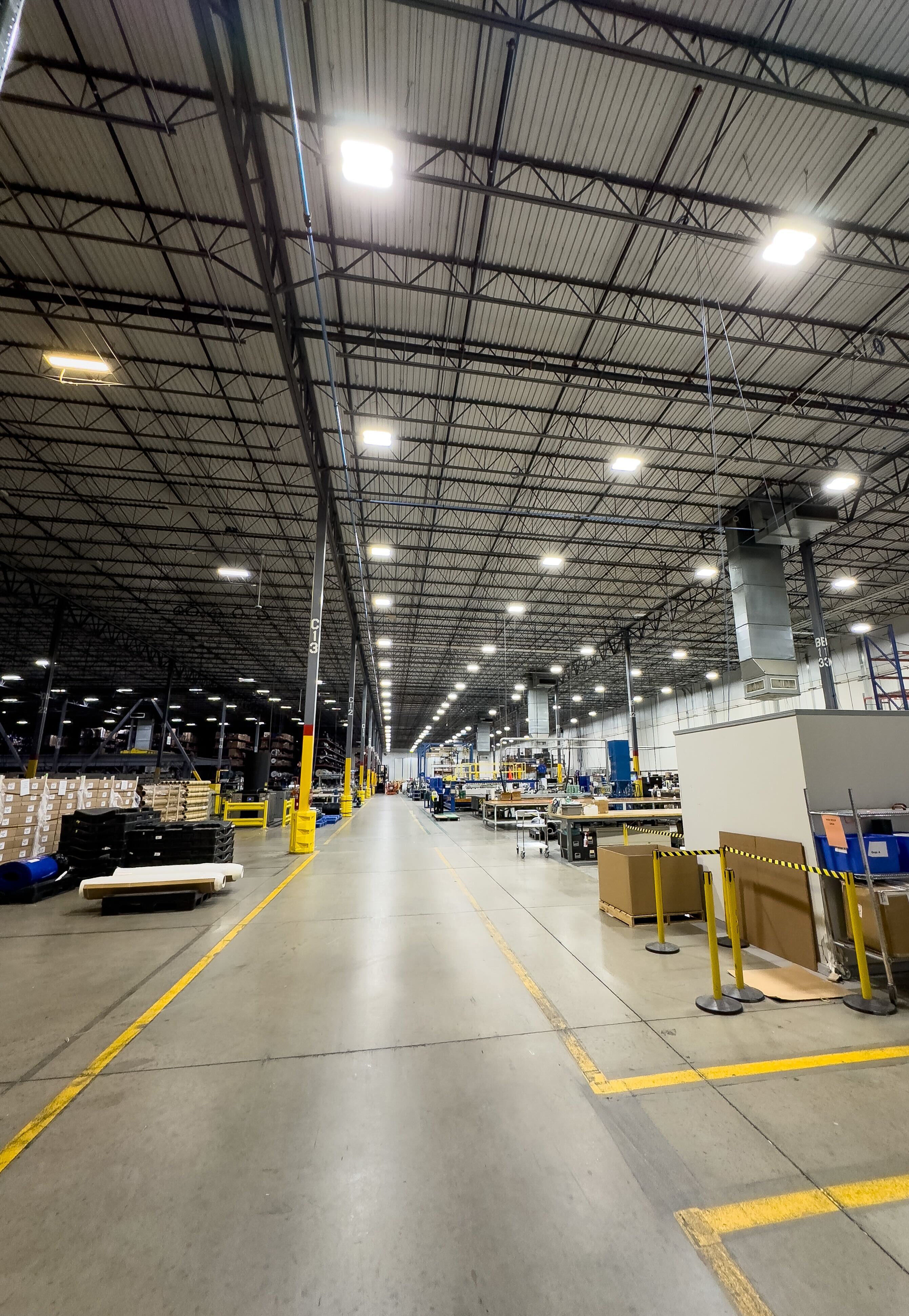 LED High Bay Warehouse Lighting Installed